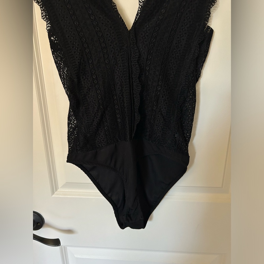 Zara Black Lace Bodysuit Size M - Picture 6 of 9
